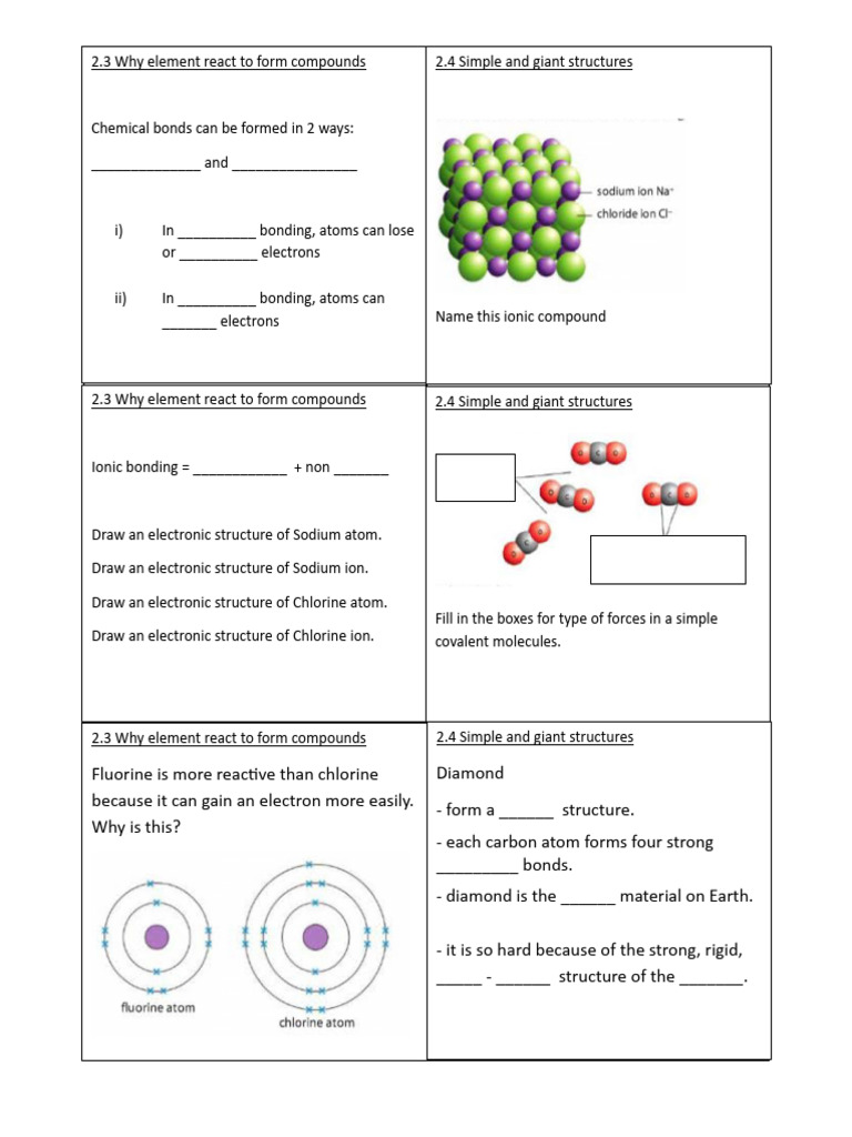 Flash Card 3 | PDF | Chemical Compounds | Chemical Bond