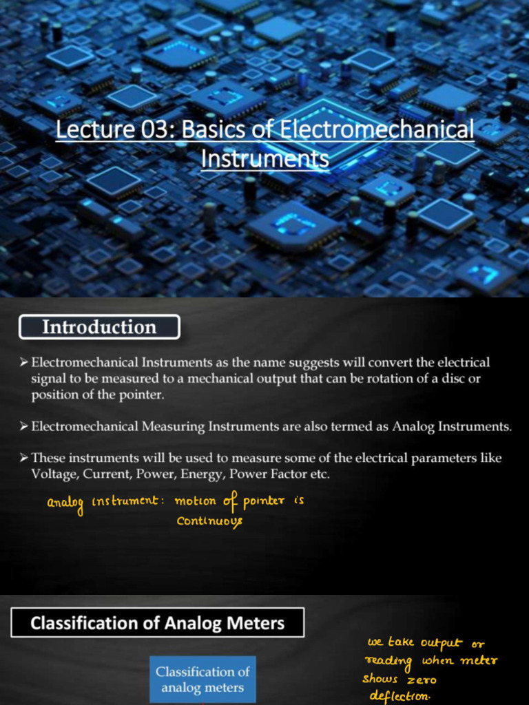 Lecture-03 - Basics of Electromechanical Instruments | PDF