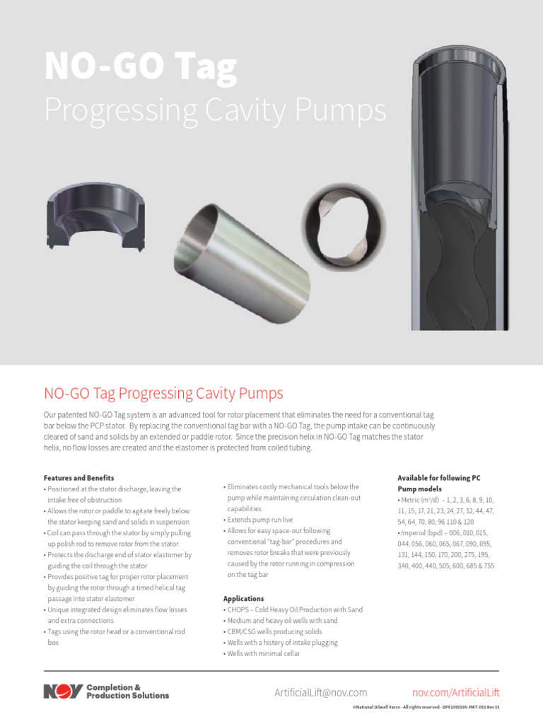 NO-GO Tag System for PCP Efficiency | PDF | Pump | Turbomachinery