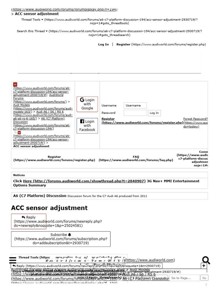 ACC Sensor Adjustment for Audi A6 C7 | PDF | Audi