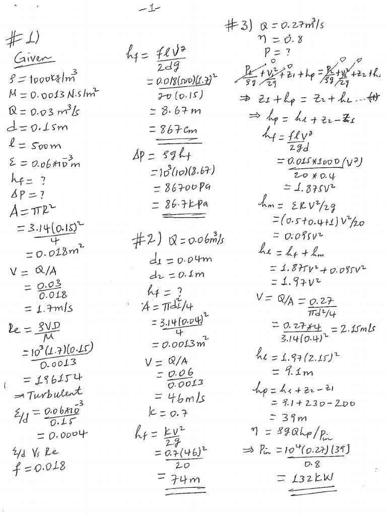 Solution For Chapter 5 Worksheet Fluid | PDF