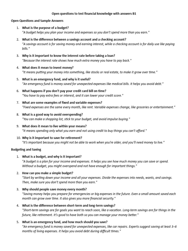 Financial Knowledge Quiz with Answers | PDF | Equity (Finance) | Investing