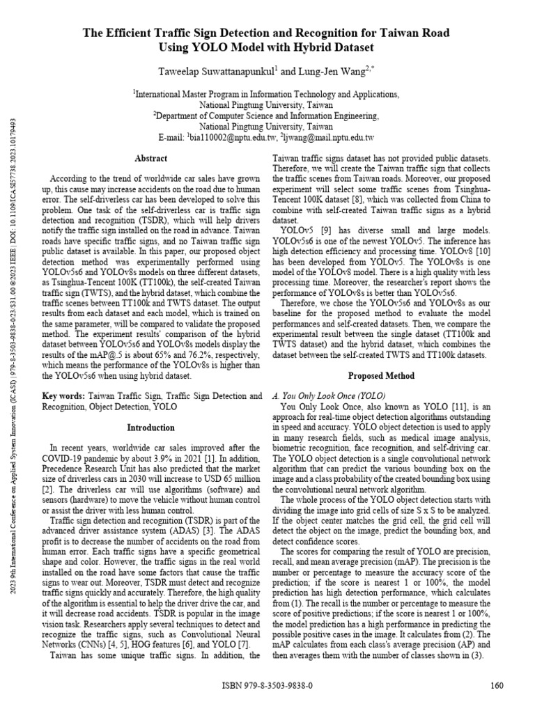 Taiwan Traffic Sign Detection with YOLO | PDF | Computing | Cognitive ...