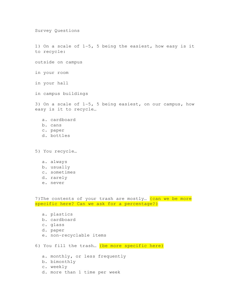 Qualitative Questionnaire Recycling Understanding