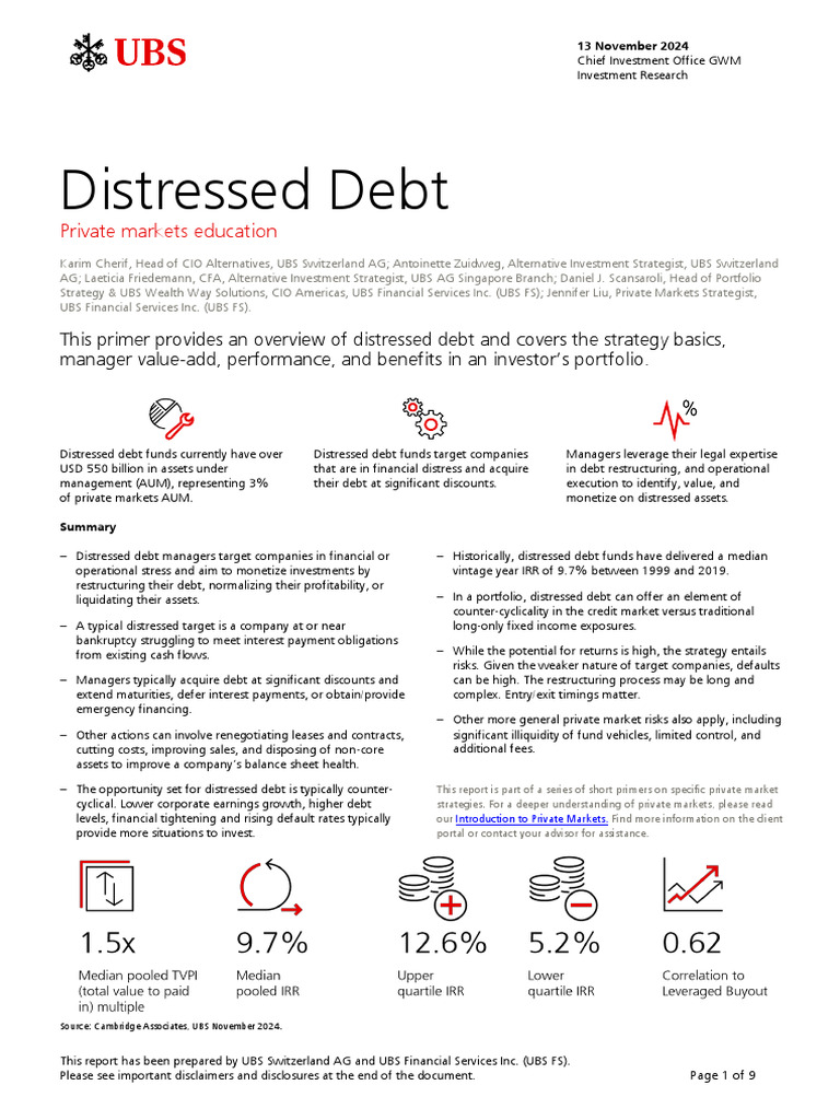 Overview of Distressed Debt Investing | PDF | Investing | Debt