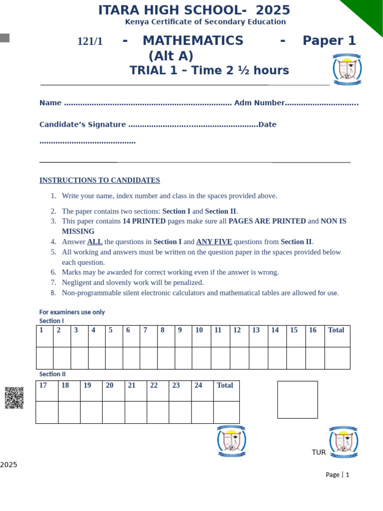MATH PP1 QS | PDF | Area | Geometry