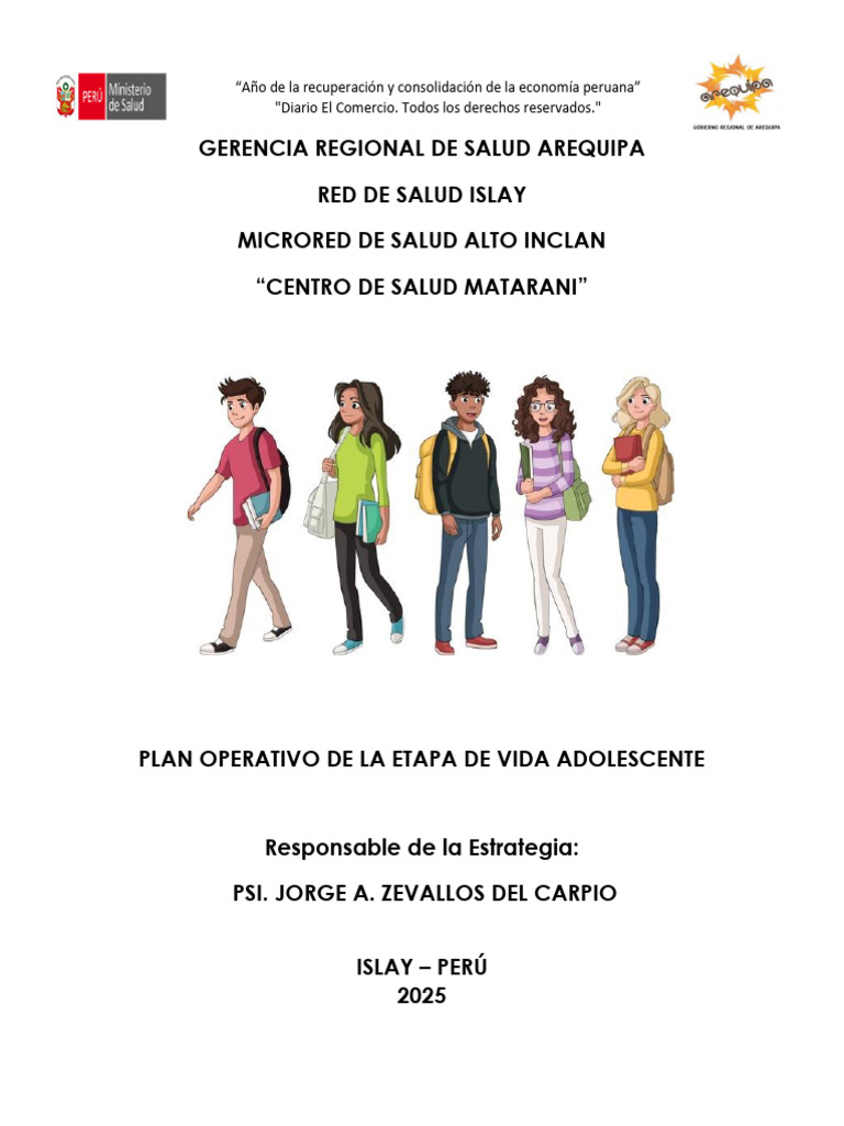 Plan de Salud Integral para Adolescentes | PDF | Adolescencia | Perú