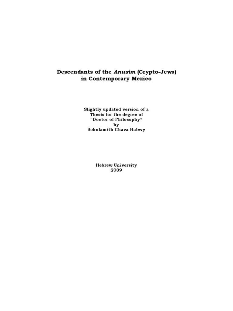 Como Pasar Nivel 371 Candy Crush Descendants of The Anusim (Crypto - Jews) in Contemporary Mexico 2009 | PDF  | Jews | Jews And Judaism