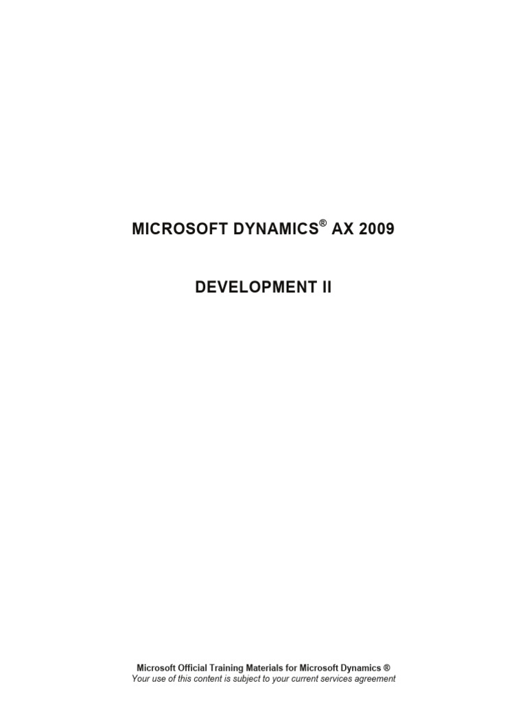 Microsoft Dynamics AX 2009 Development II | PDF | Component Object ...