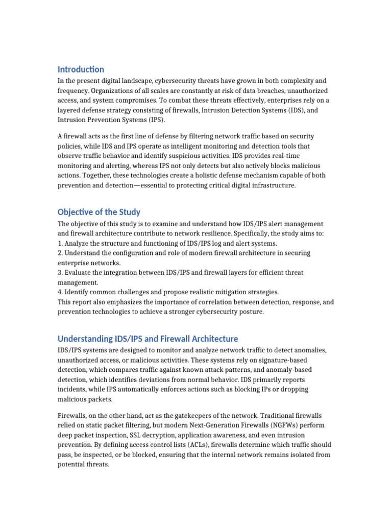 Enhancing Network Security with IDS/IPS | PDF | Firewall (Computing ...