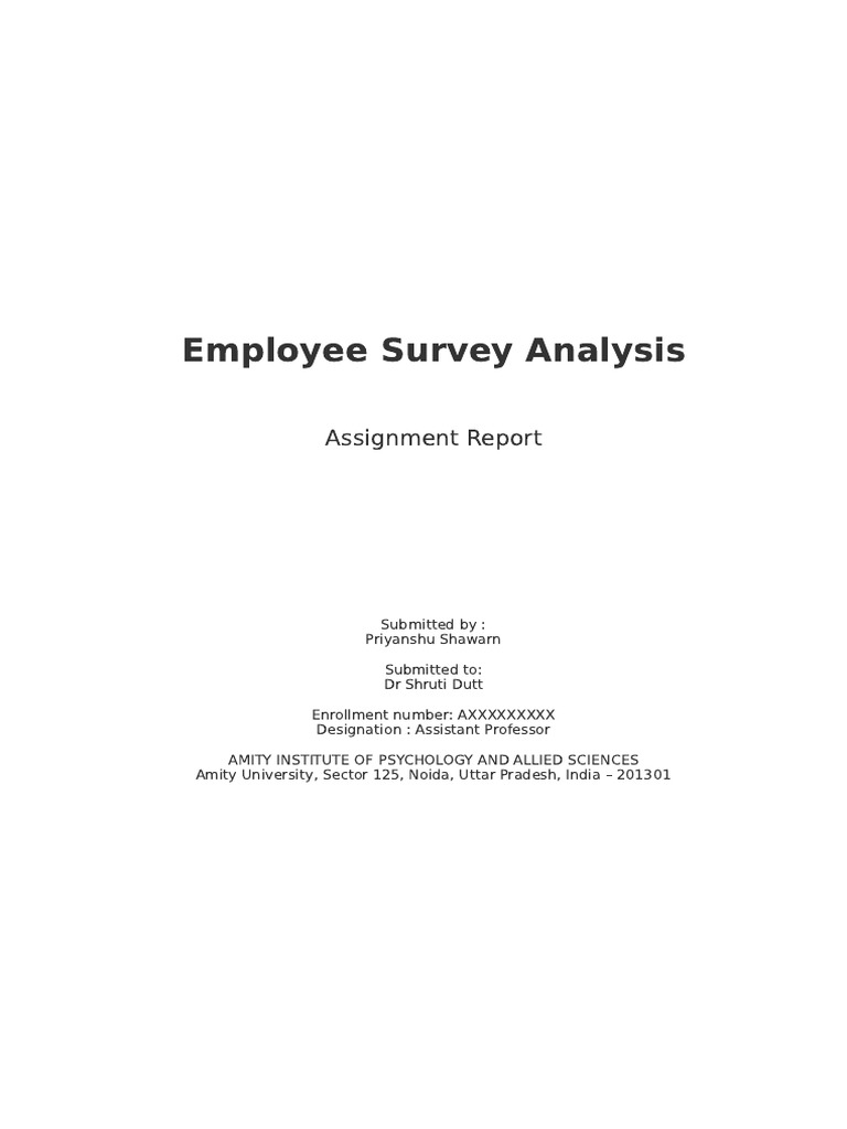Employee Survey Analysis Report | PDF | Statistical Analysis | Teaching ...