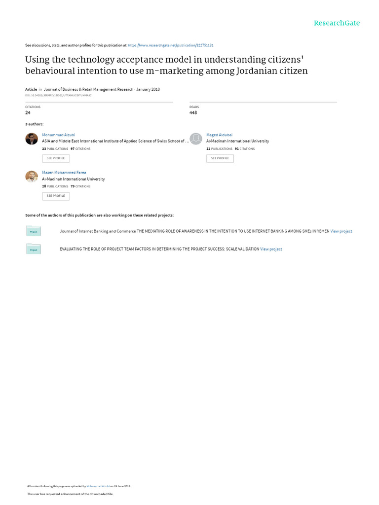 Using The Technology Acceptance Model in Understan | PDF