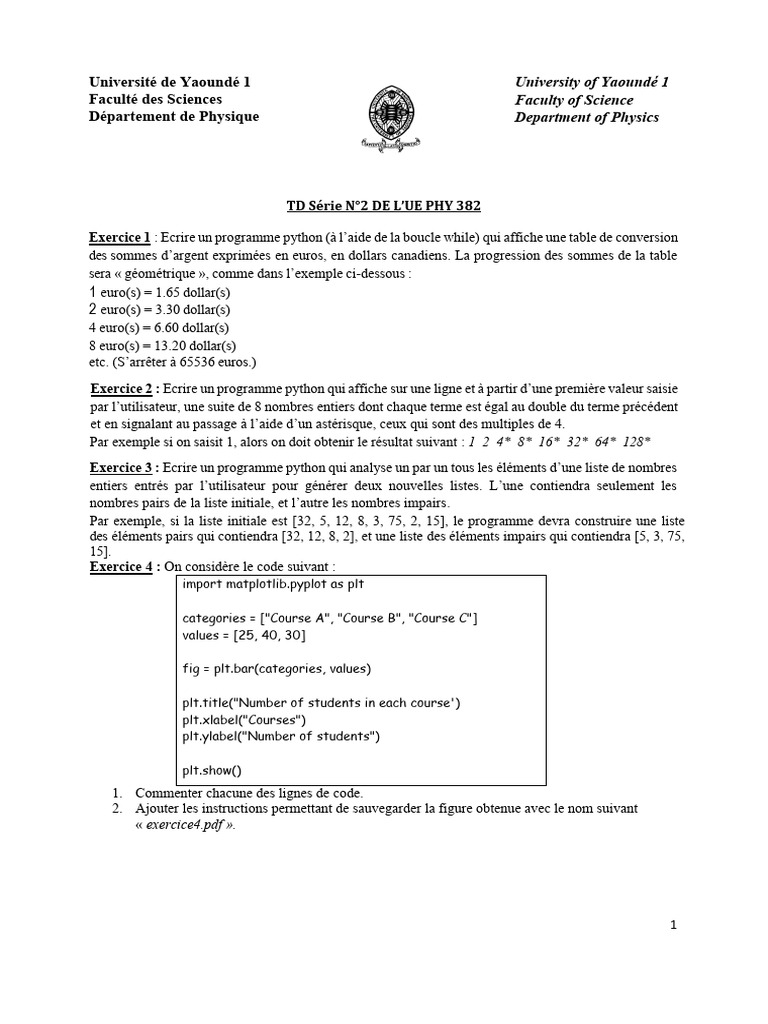 Exercice Python : Conversion et Listes | PDF | euro