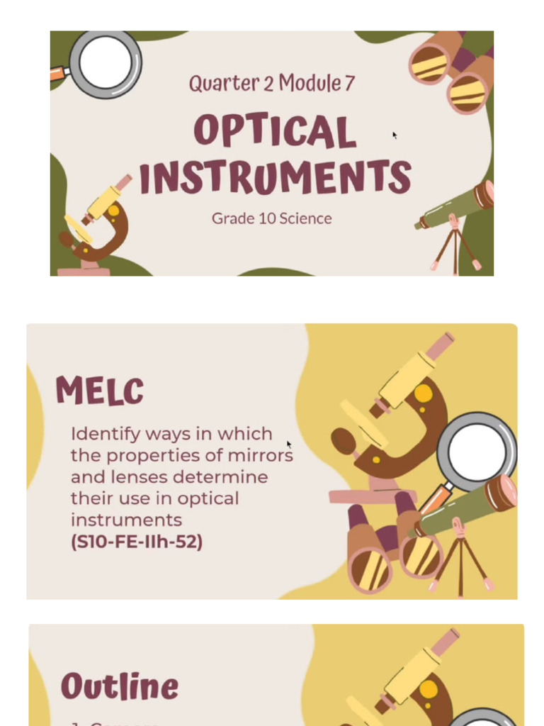 10TH Grade, Scince, Optical-Instruments | PDF