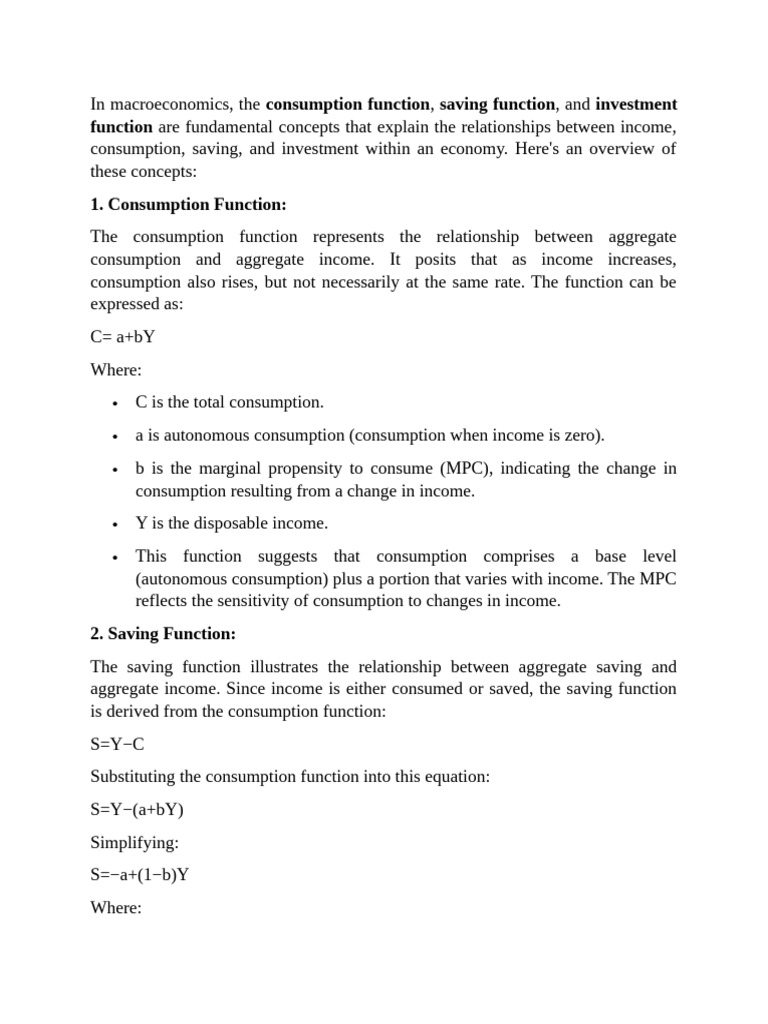 Consumption Function | PDF | Consumption (Economics) | Income