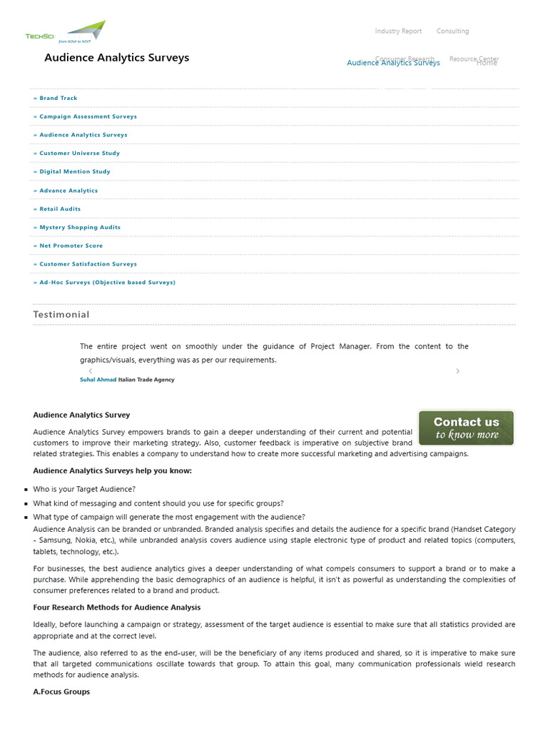 Audience Analytics Survey Insights | PDF | Focus Group | Price ...
