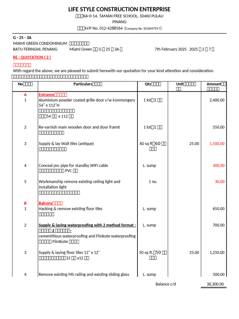 RE: Quotation (2) : Company No. 001894793-T | PDF