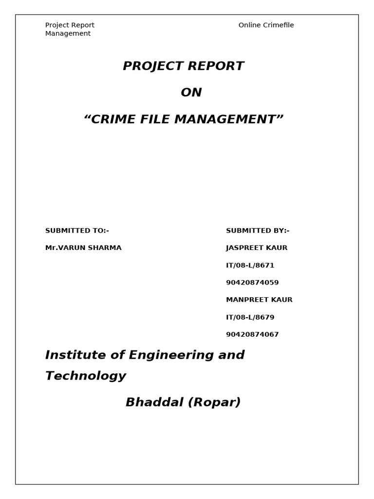 Online Crime File Management Report | PDF | Relational Database ...