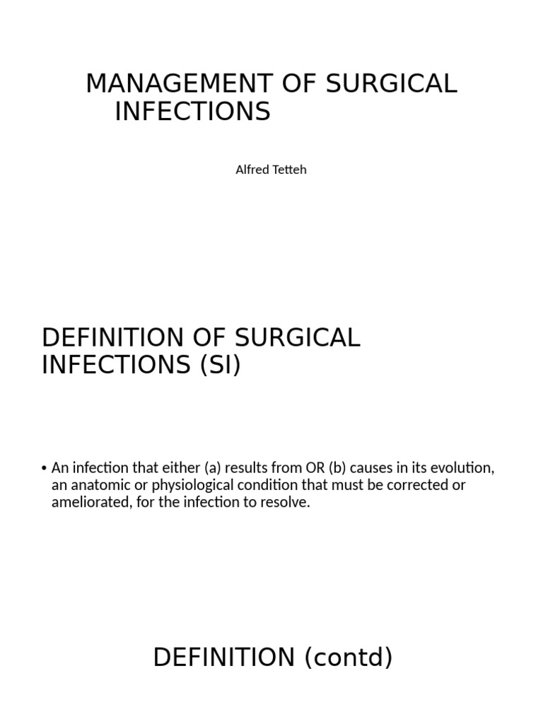 Management of Surgical Infections | PDF | Infection | Surgery