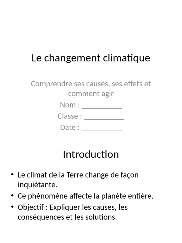Causes et solutions du changement climatique | PDF