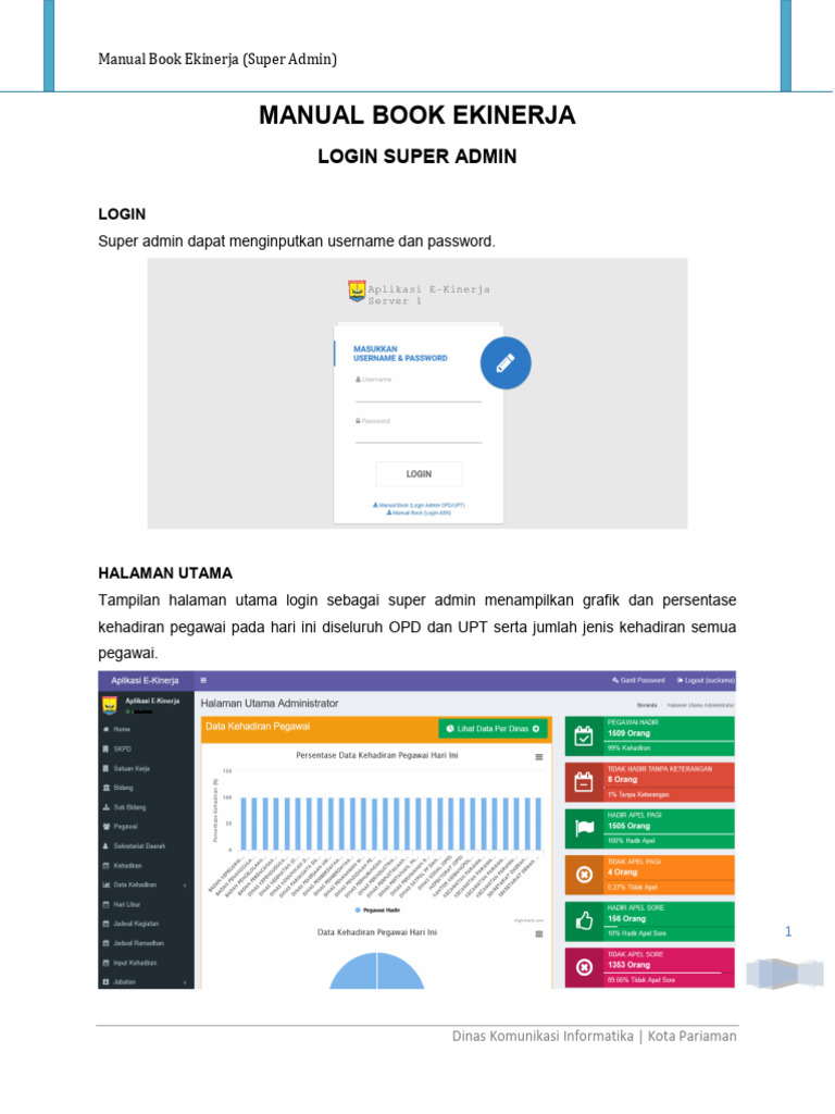 Panduan Super Admin Ekinerja Kota Pariaman | PDF