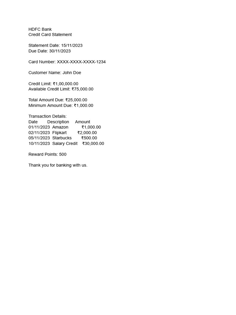 Bank Statement 1 | PDF