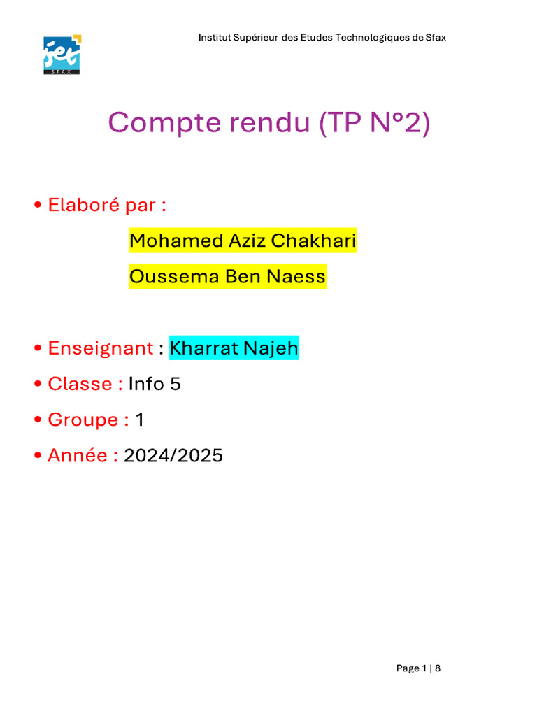 Compte Rendu 2 | PDF