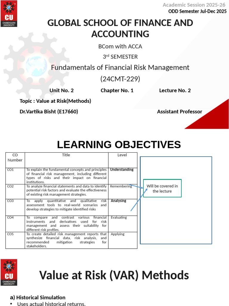 2.1.2 Value at Risk - Methods | PDF | Value At Risk | Risk