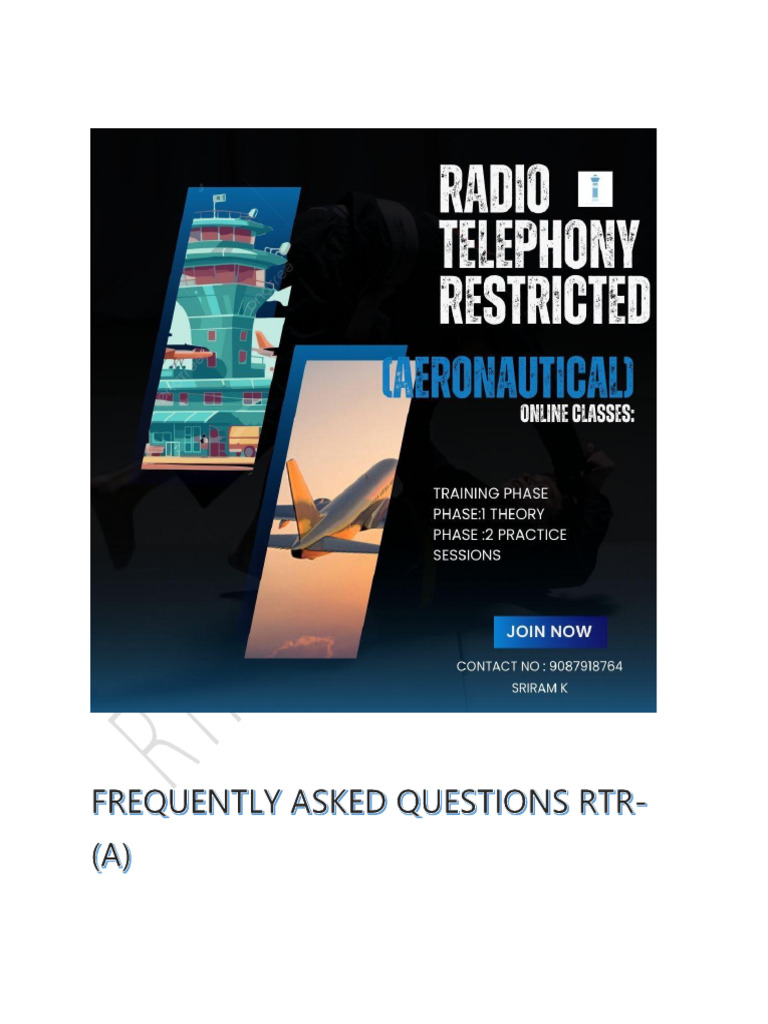 RTR(A) Training in Tamil for Students | PDF | Instrument Flight Rules ...