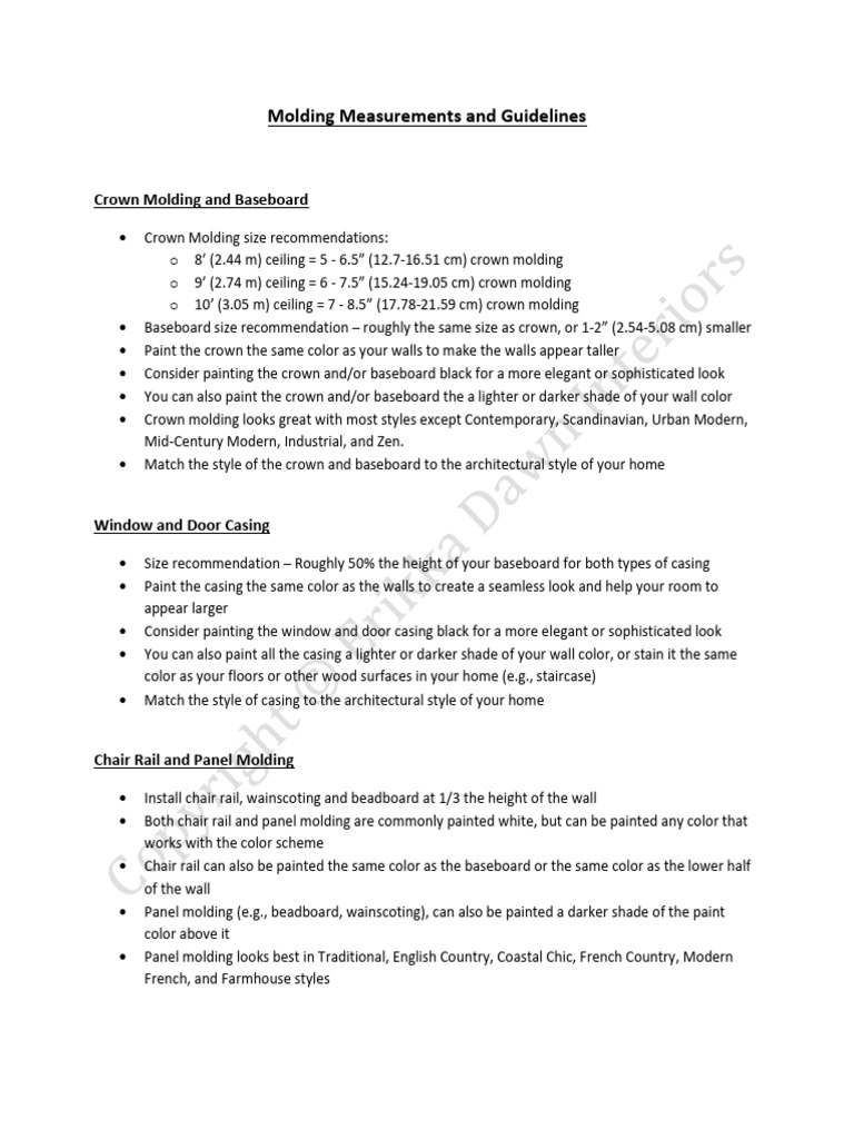 Molding+Measurements+and+Guidelines | PDF | Door | Wall