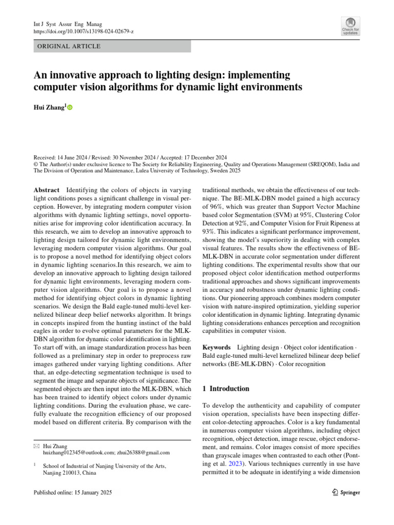 Dynamic Lighting Design with Computer Vision | PDF | Image Segmentation ...