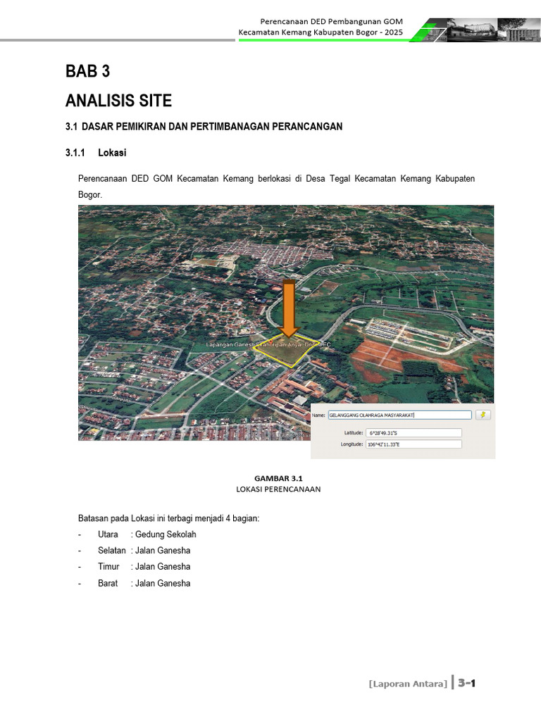 Perencanaan DED GOM Kemang 2025 | PDF