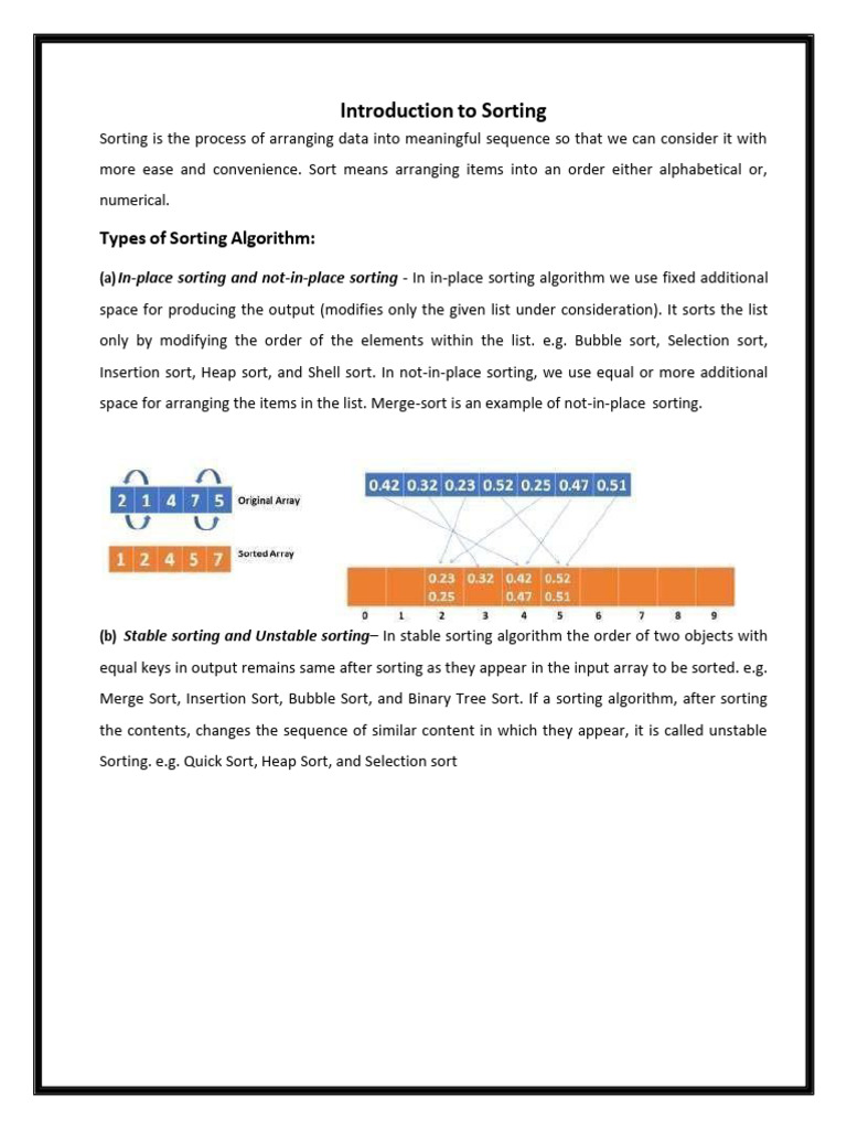 Sorting Oct 2025 | PDF | Algorithms And Data Structures | Algorithms