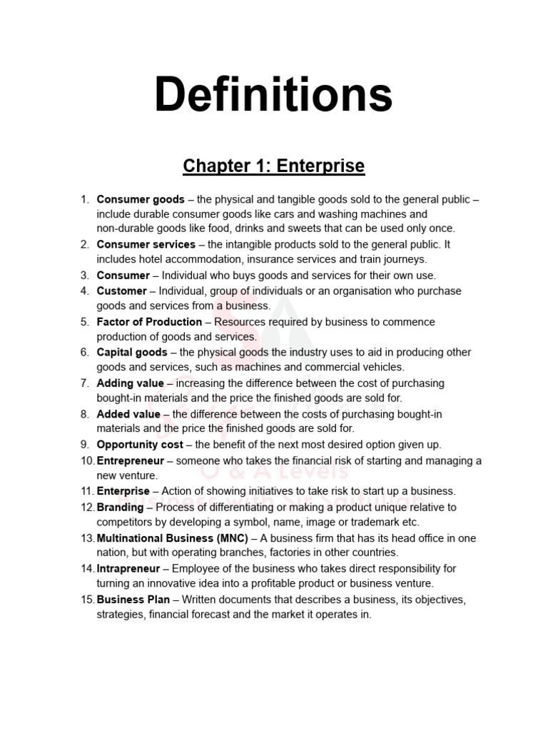 As Business Definitions | PDF | Marketing | Pricing