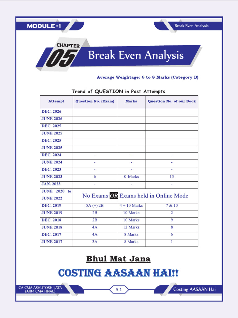 Break Even Analysis | PDF