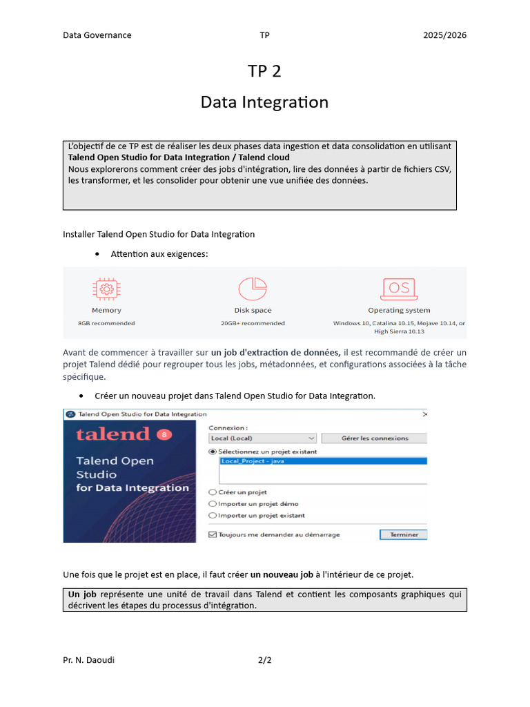 Intégration de données avec Talend 2025 | PDF | Informatique | Informatique