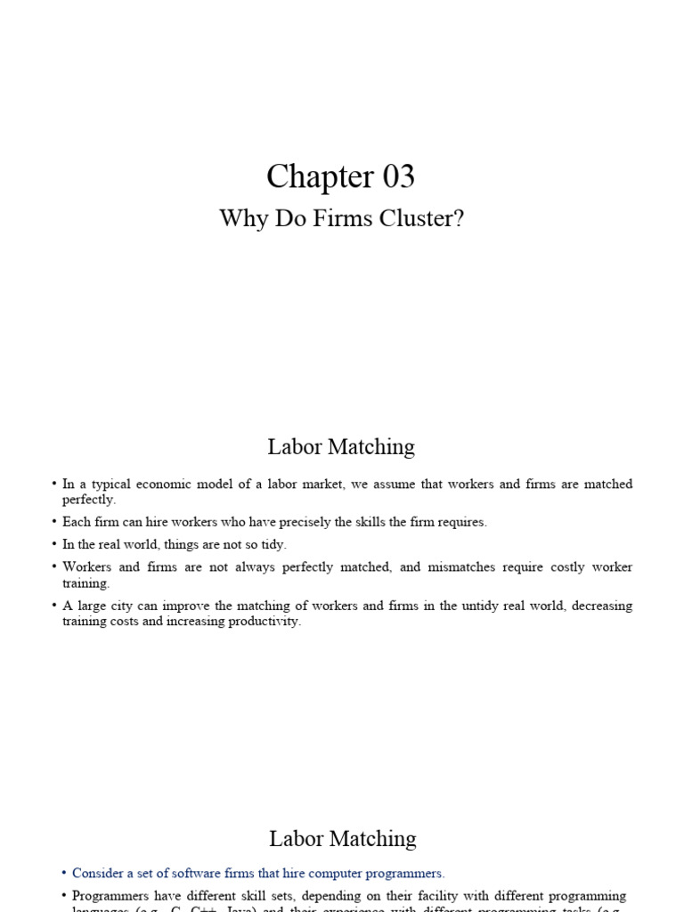 Labor Matching and Firm Clustering Insights | PDF | Labour Economics ...