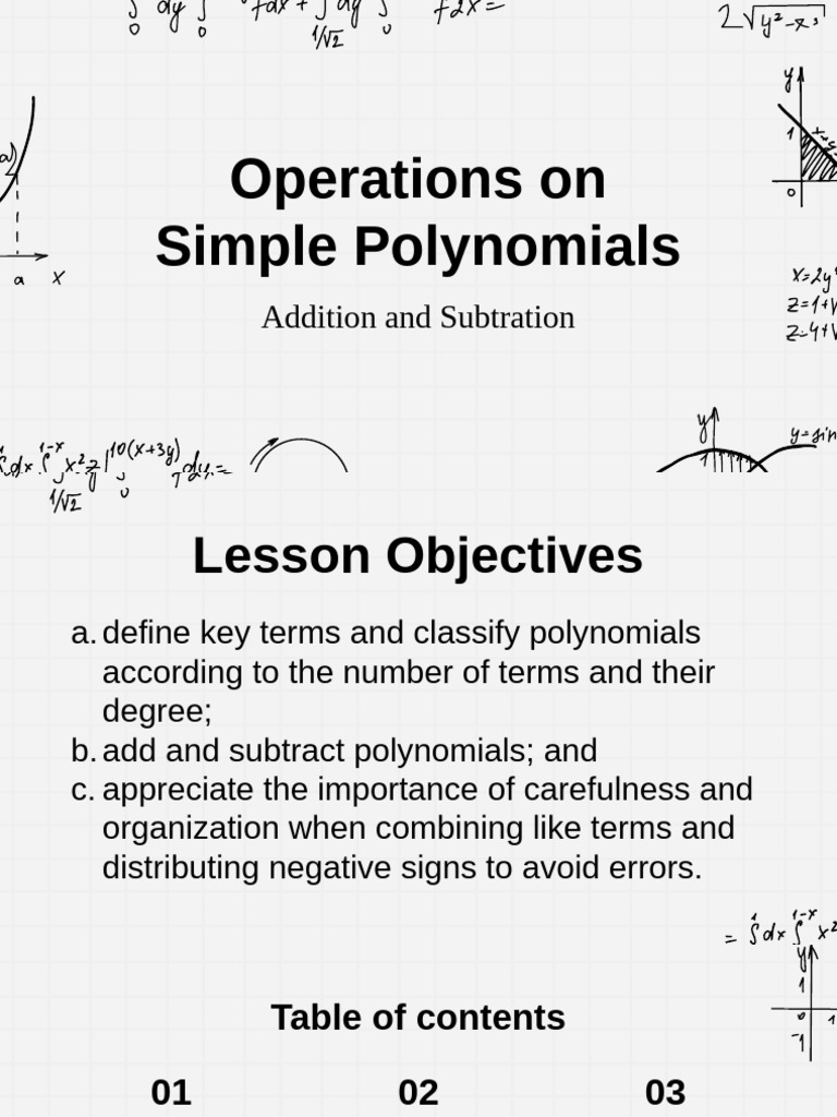 Q1L2-3 Operations On Polynomials | PDF | Polynomial | Mathematics