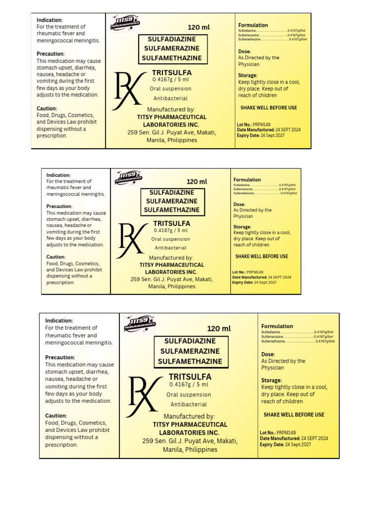 LABEL Sticker Paper Take 2 PDF | PDF | Nausea | Prescription Drugs