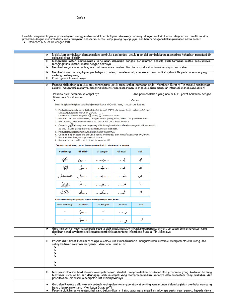 RPP Pai Kelas 5 Semester 1 2 | PDF