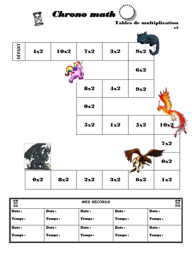 Chrono Math : Tables de Multiplication | PDF