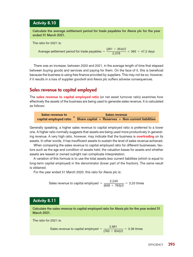 Sales Revenue to Capital Employed Ratio Analysis | PDF | Revenue | Ratio