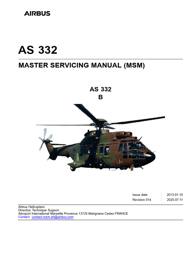 AS 332 B Master Servicing Manual Update | PDF | Landing Gear | Aviation