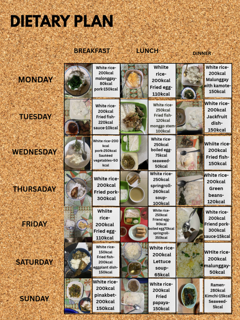 Dietary Plan | PDF | Food And Drink Preparation | Western Cuisine