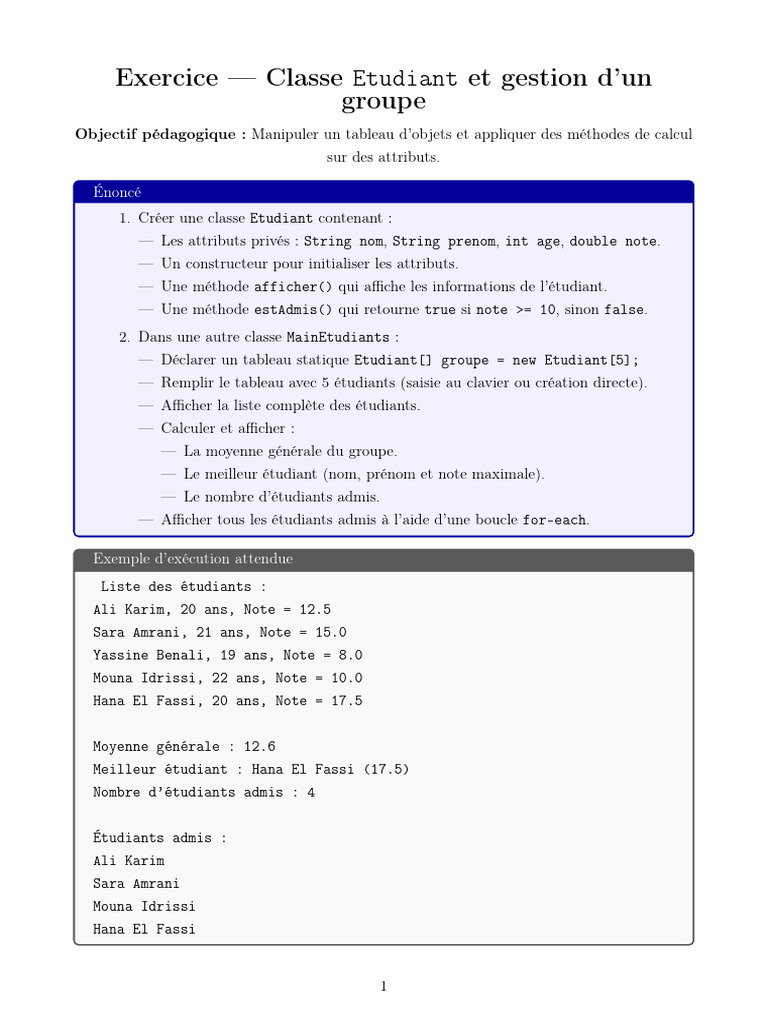 Gestion des étudiants en Java | PDF | Programmation informatique ...