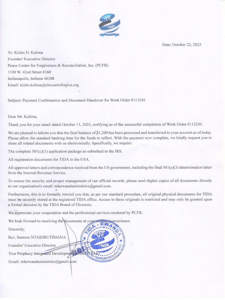 Document Hand Over Request | PDF