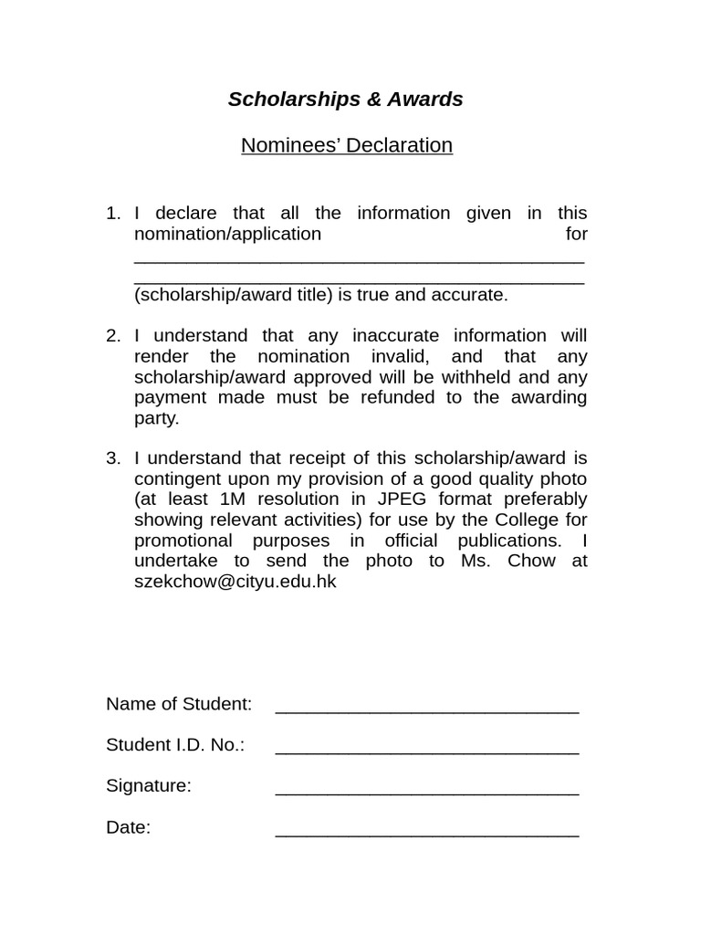 Declaration Form | PDF