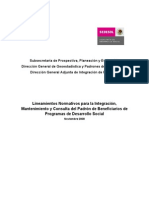 84.- Lineamientos normativos para la integración, operación y mantenimiento de los padrones de los programas sociales