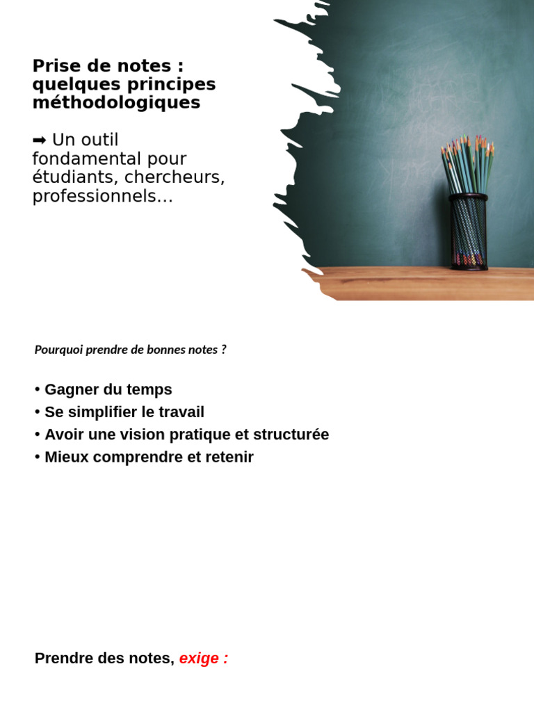 Méthodes efficaces de prise de notes | PDF