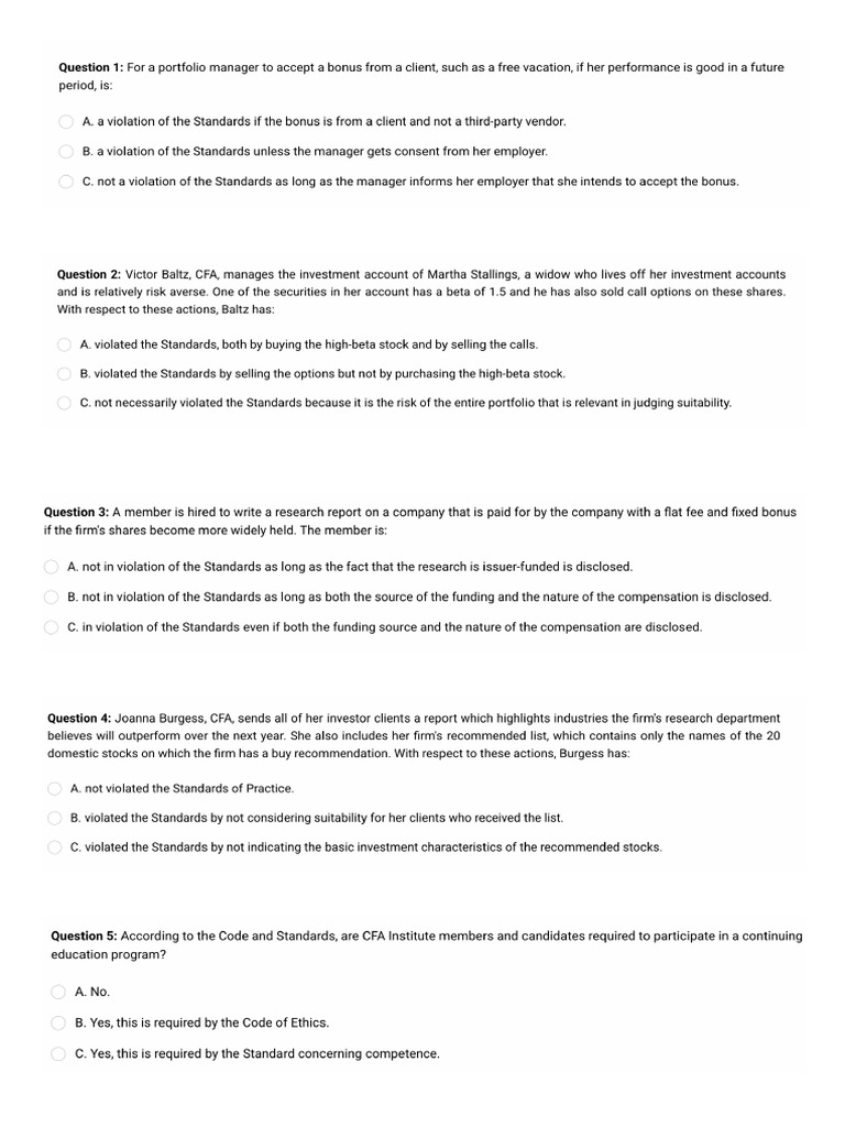 Mock Kaplan Cfa Level 1 | PDF